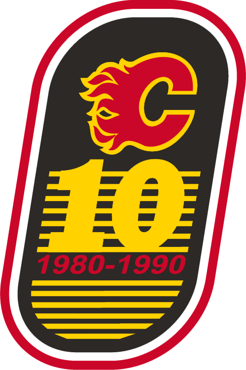 Calgary Flames 1989 90 Anniversary Logo iron on paper